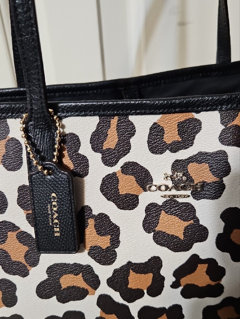 COACH EUC Leopard-Print City Tote - Picture 5 of 13